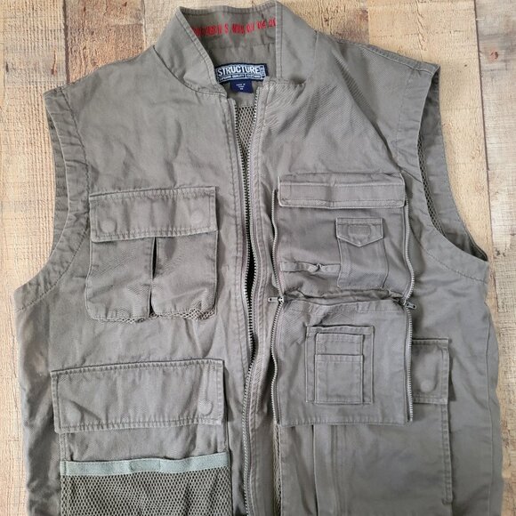 Structure USA Men's Utility Green Vest Size M - Picture 3 of 15